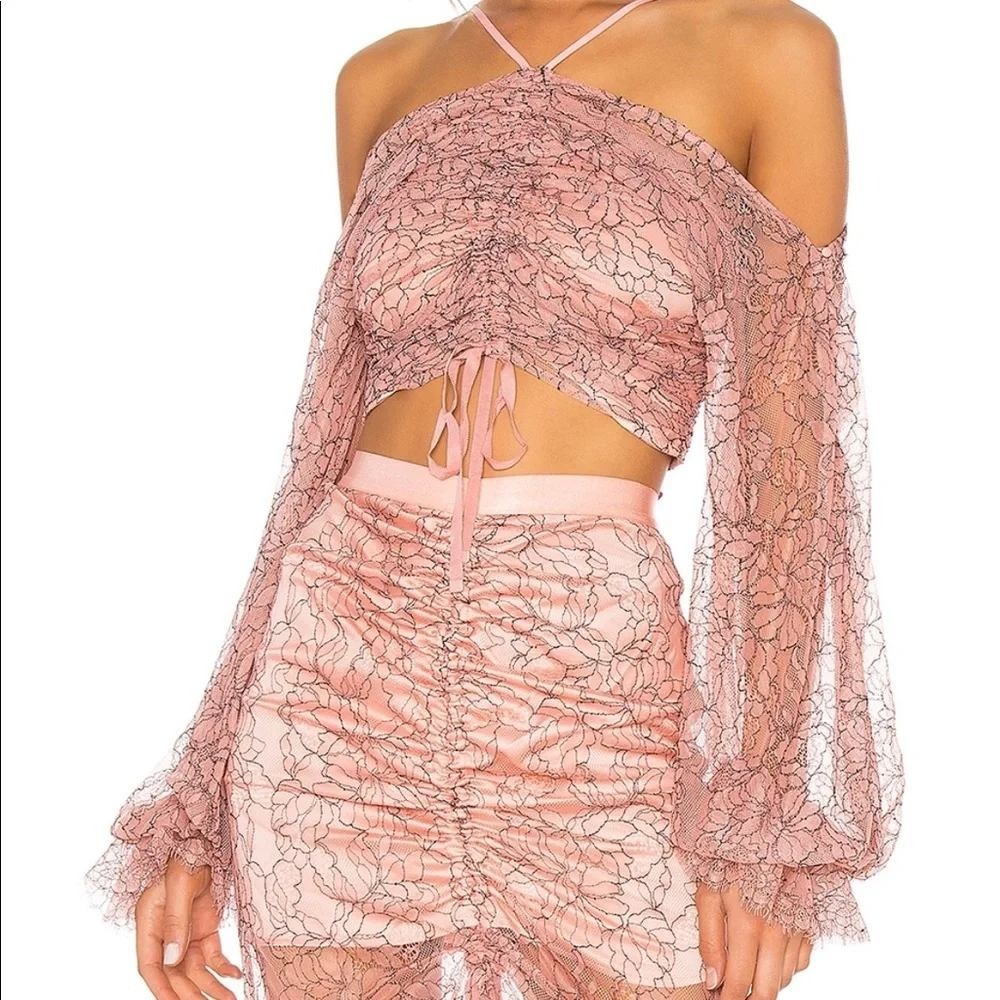 Womens Alice McCall Rose Pink Lace 2 Pc Set New Love Skirt w Sugar High Top Sz 4